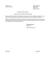 FED WW-F-2849 Notice 1 - Cancellation